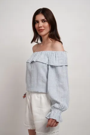 Striped off shoulder top