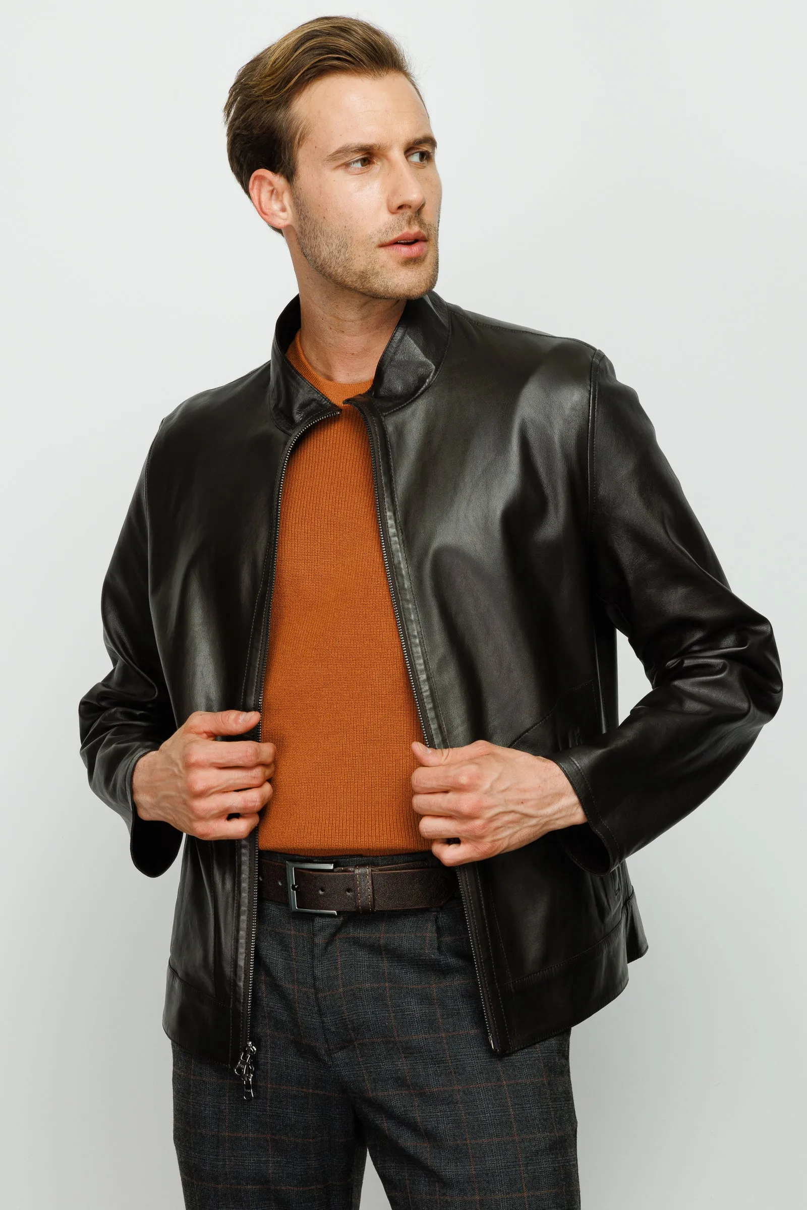 The Del Rio Leather Black Men Jacket