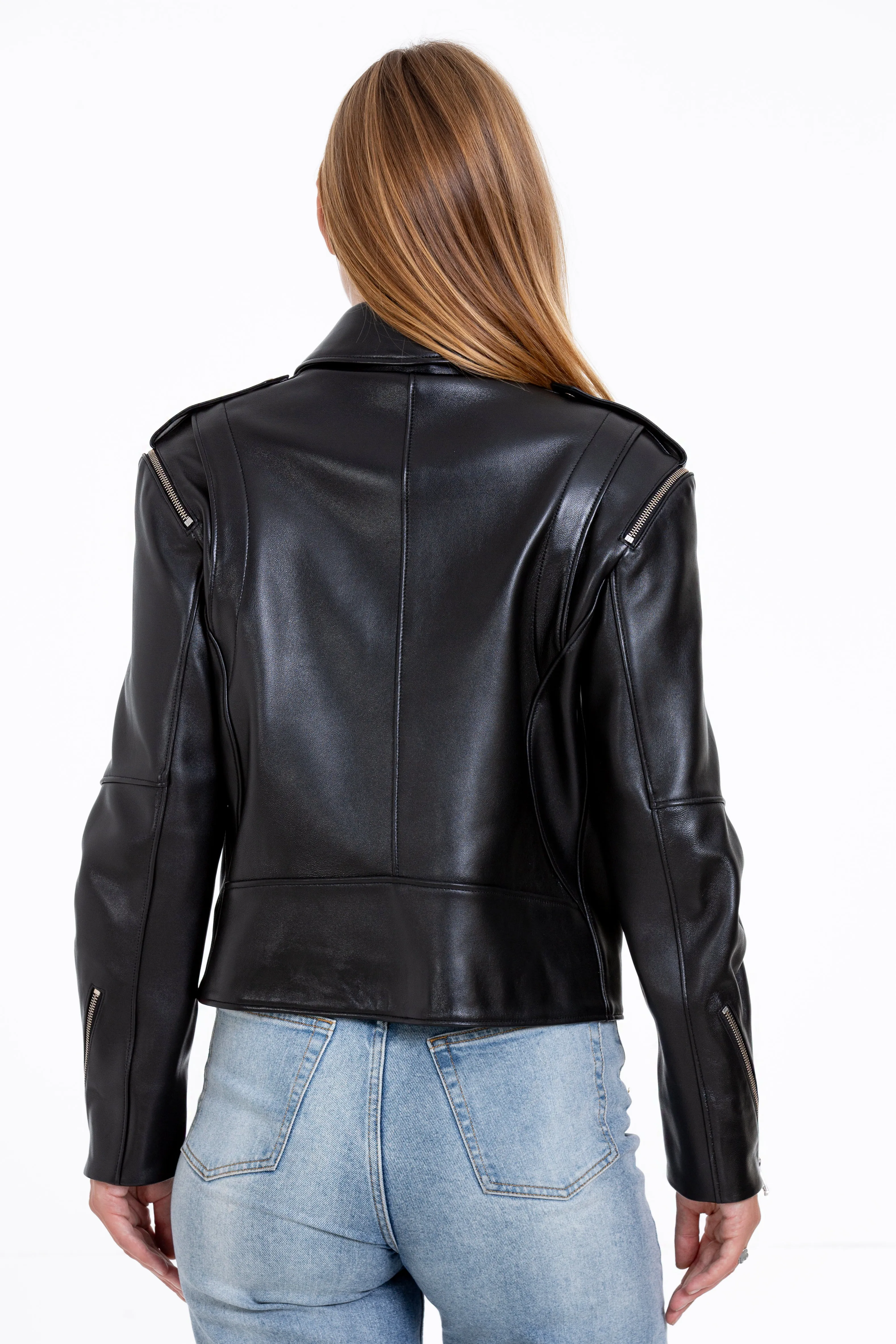 The Esquerra Leather Black Women Jacket