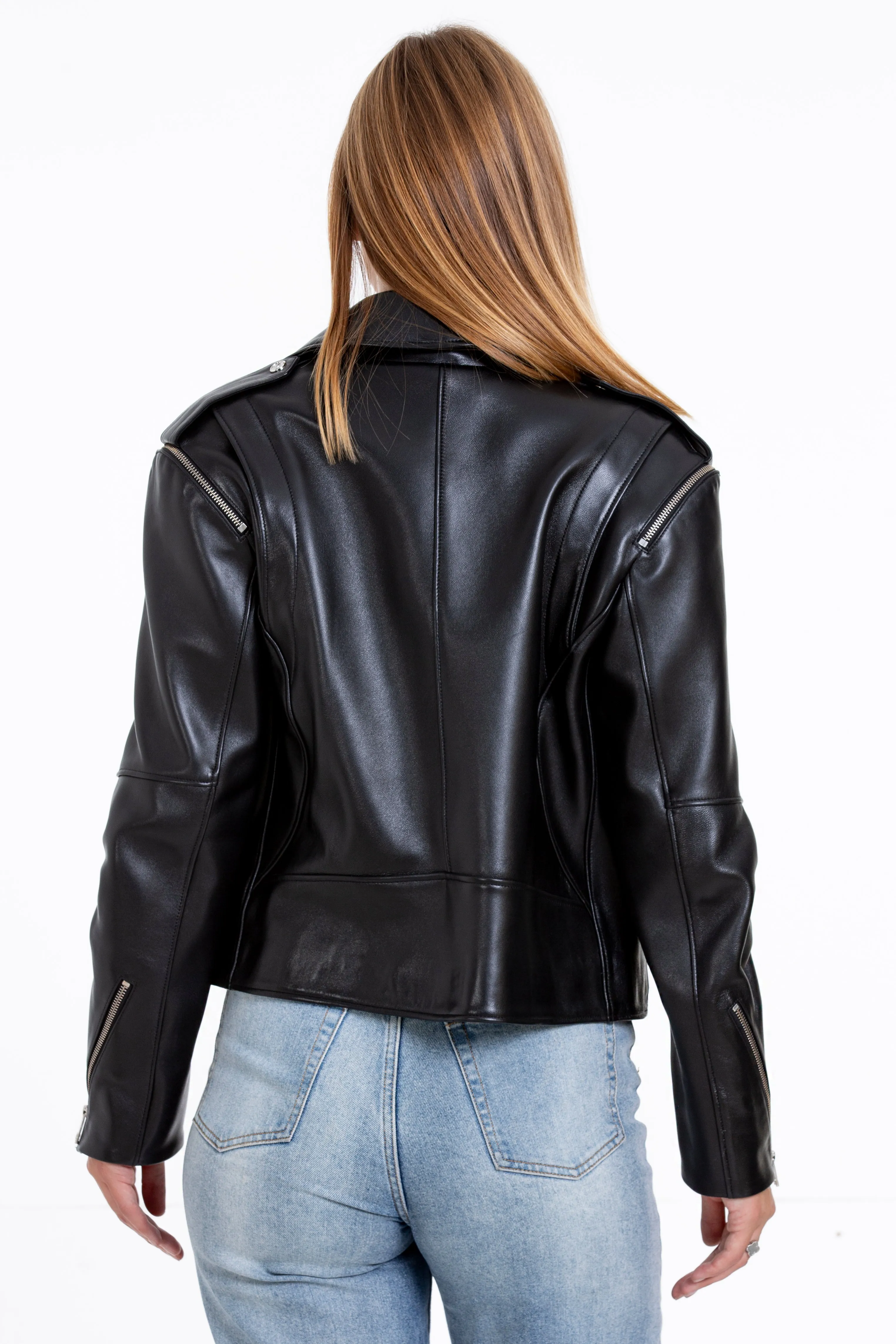 The Esquerra Leather Black Women Jacket