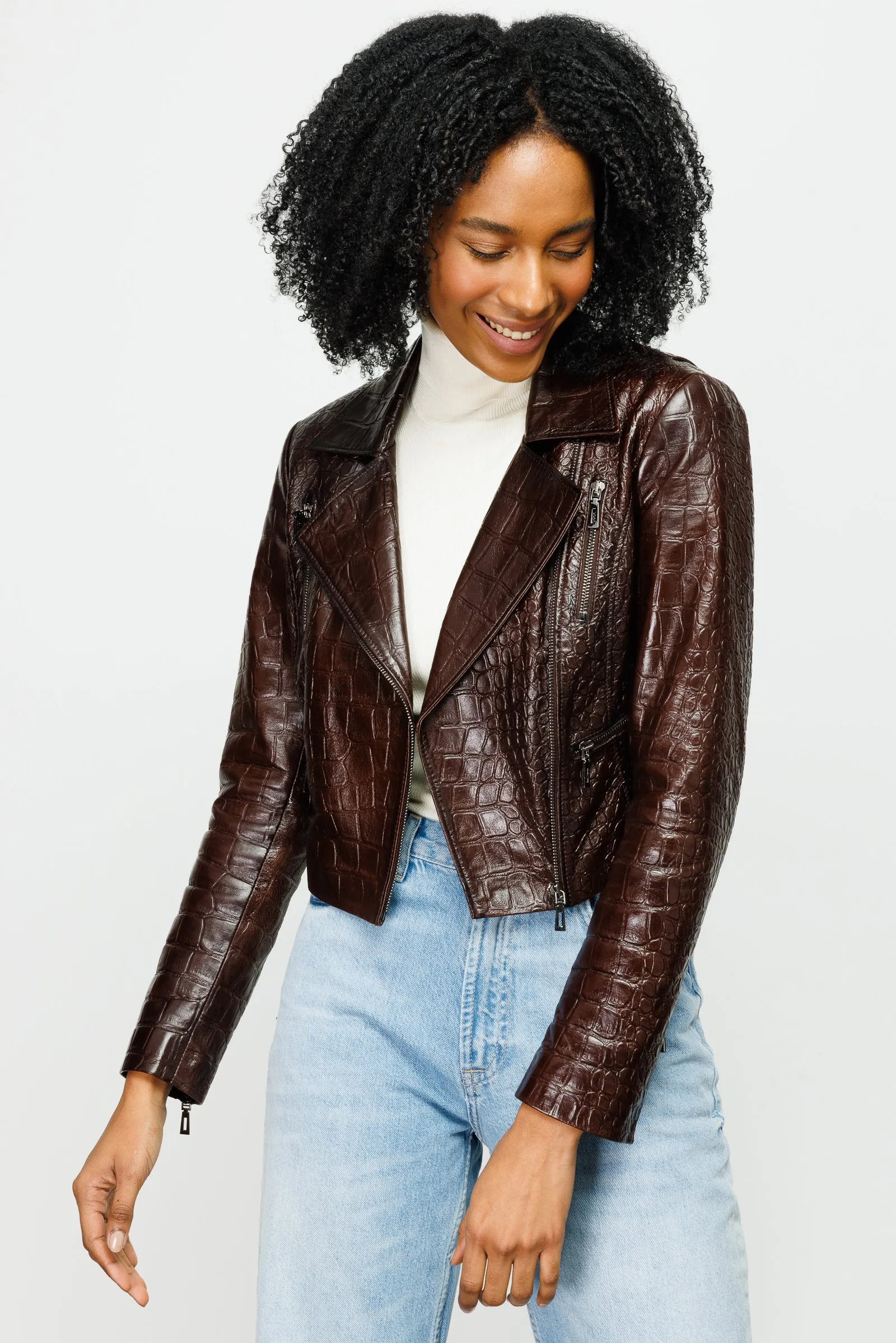 The Gramola Brown Leather Women Jacket