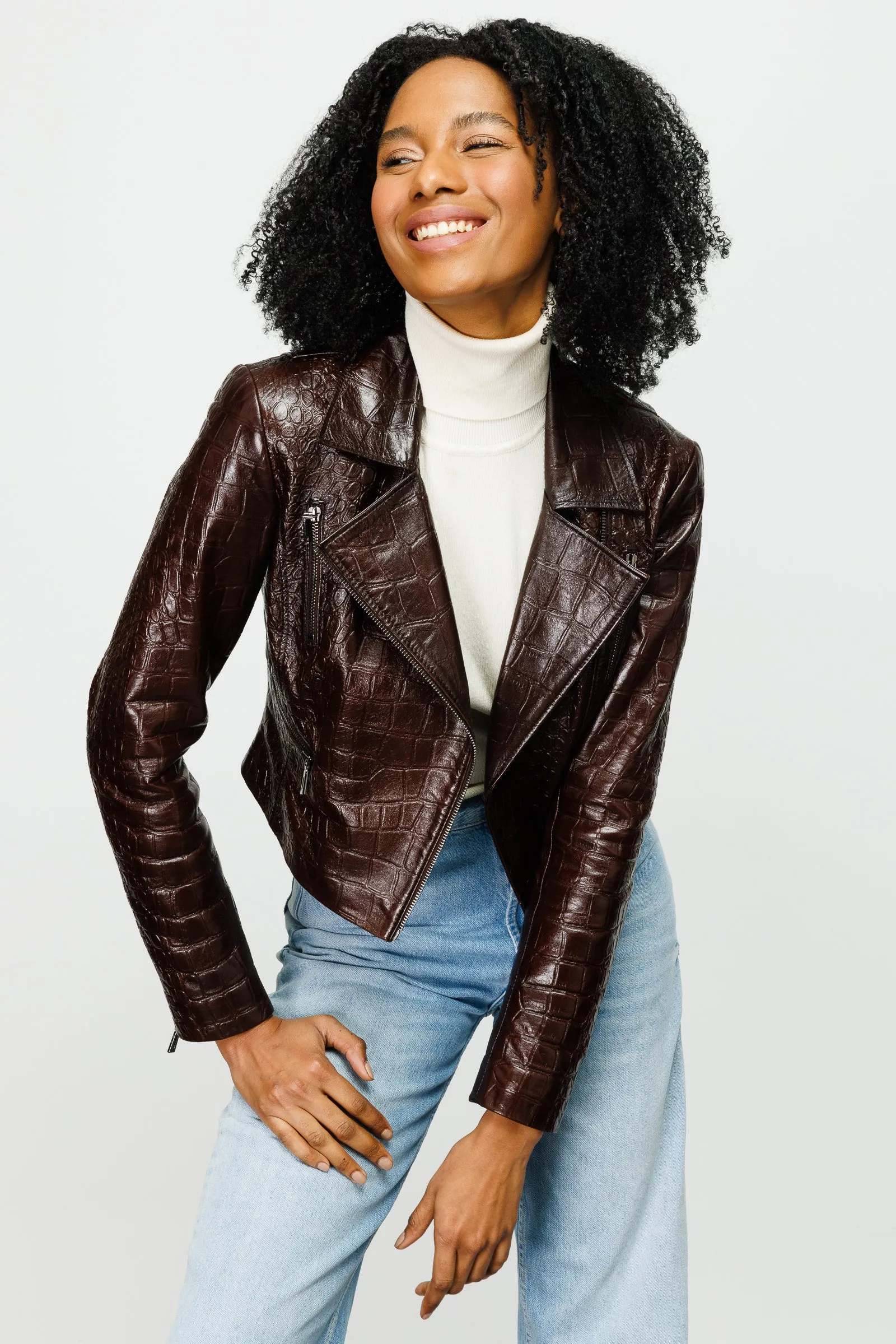 The Gramola Brown Leather Women Jacket