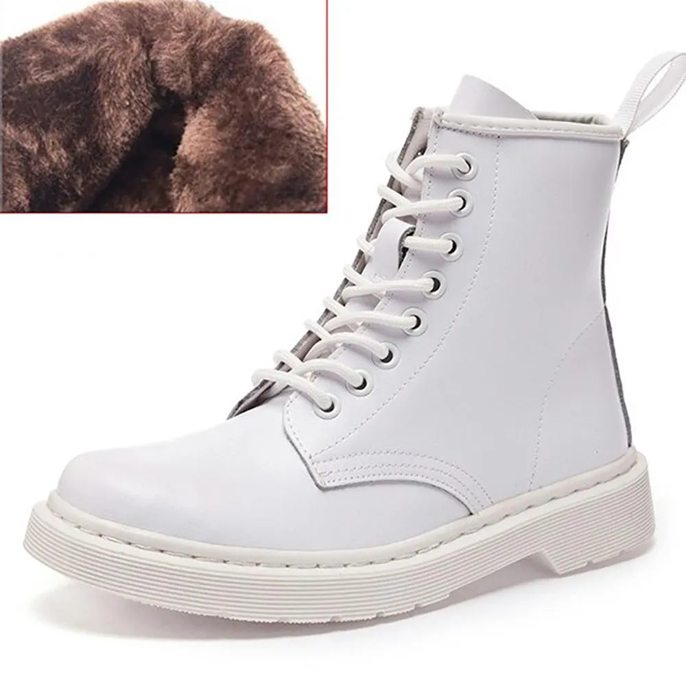 Thick Sole Winter Lace-Up Ankle Boots