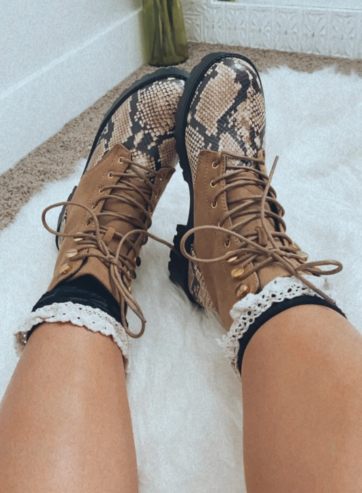 vibin’ & thrivin’ combat snake boots (ONLY size 7 LEFT!)