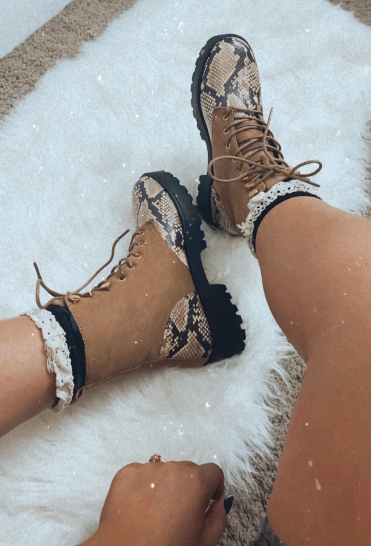 vibin’ & thrivin’ combat snake boots (ONLY size 7 LEFT!)