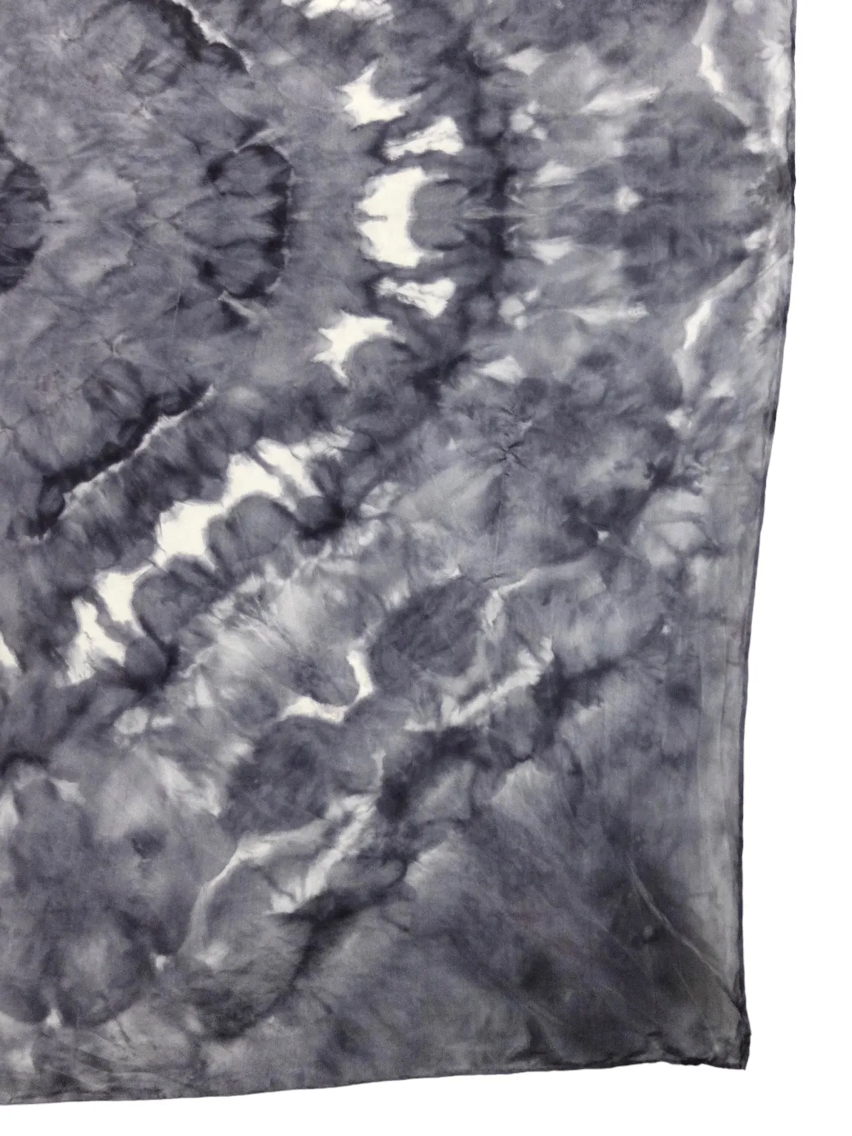 Vintage 90s Y2K Soft Grunge Bohemian Black & White Acid Wash Abstract Tie Dye Large Square Bandana Neck Tie Scarf