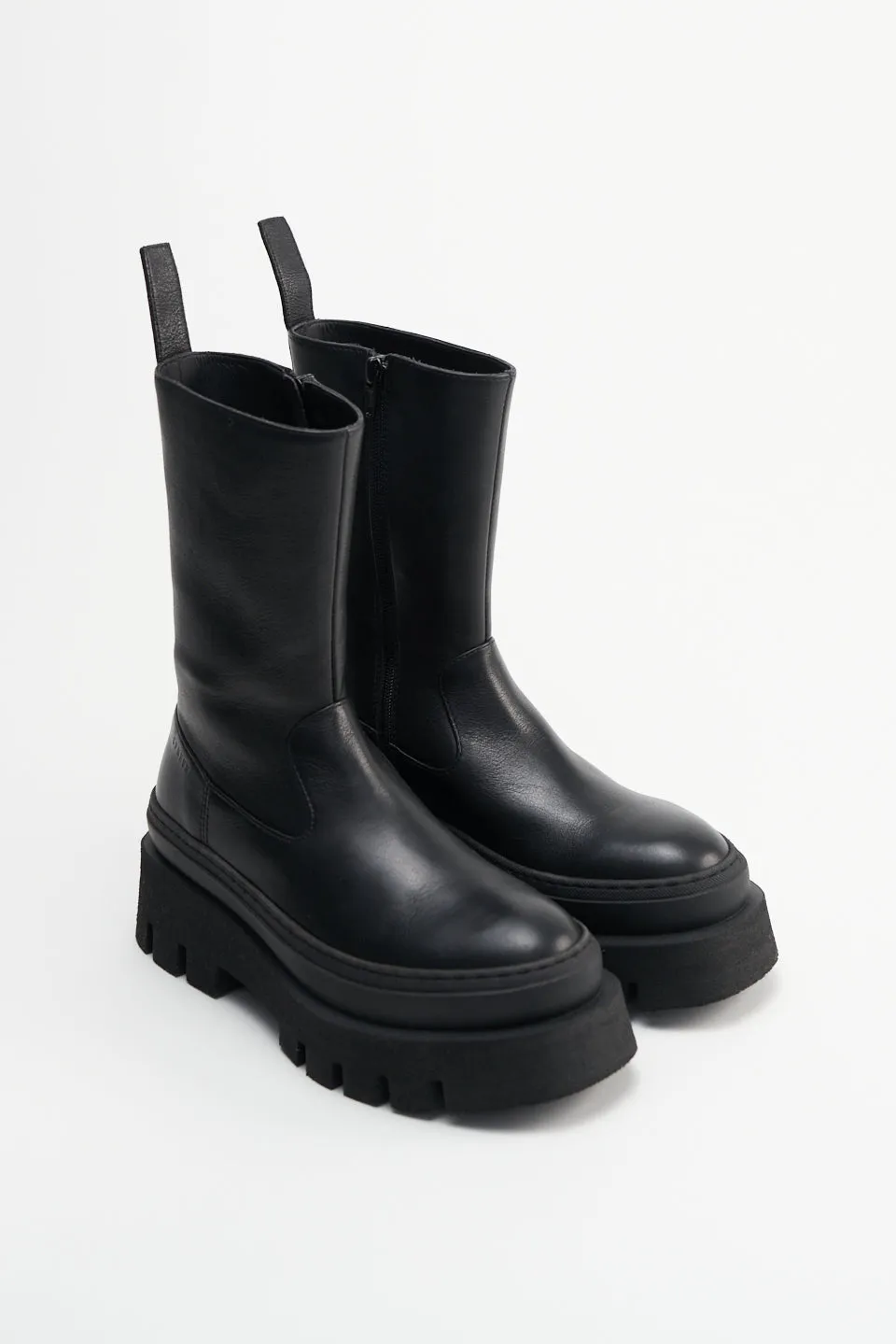 Vitello All Black Leather Boots