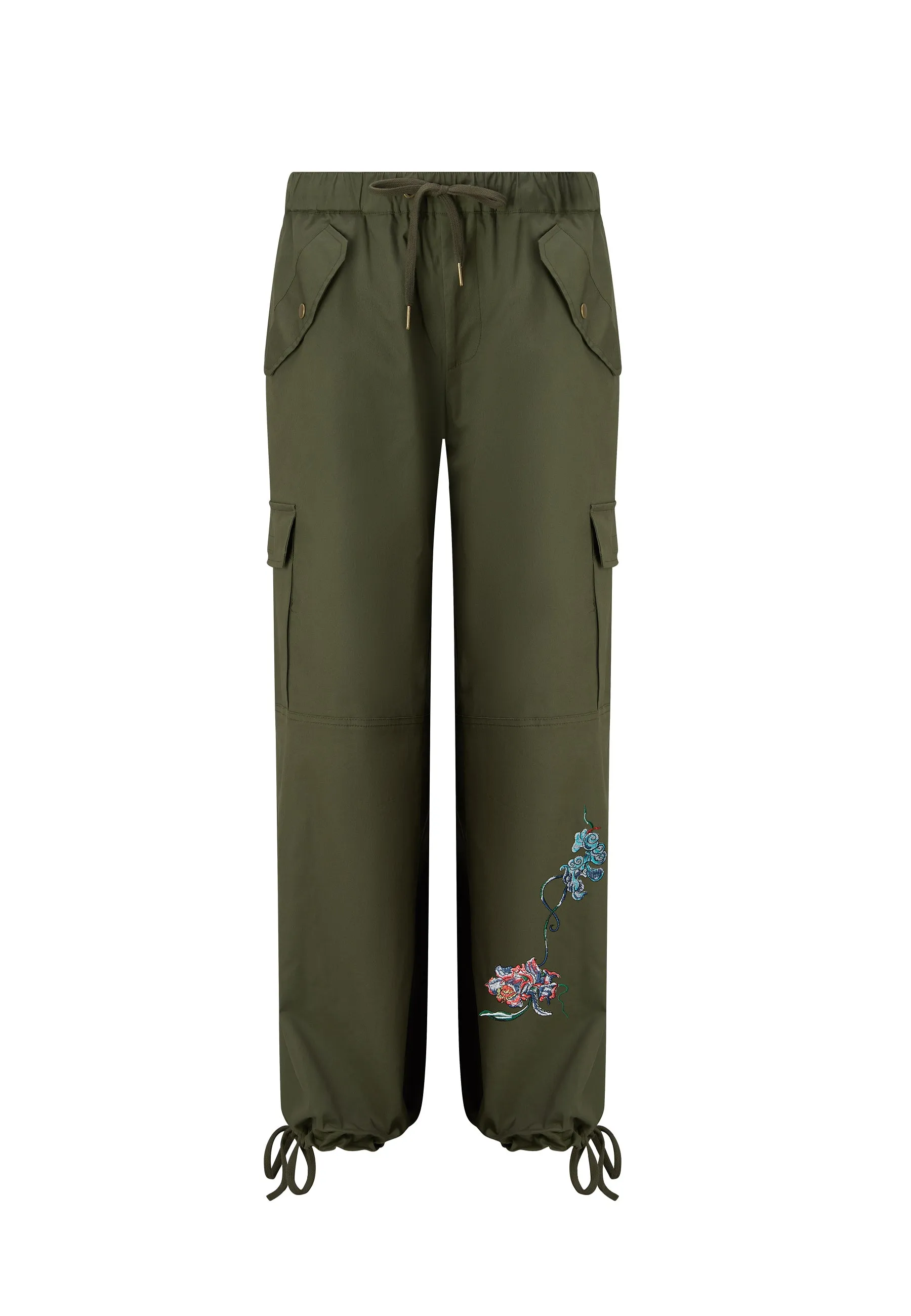 Womens Mystic Panther Cargo Pants Trousers - Olive